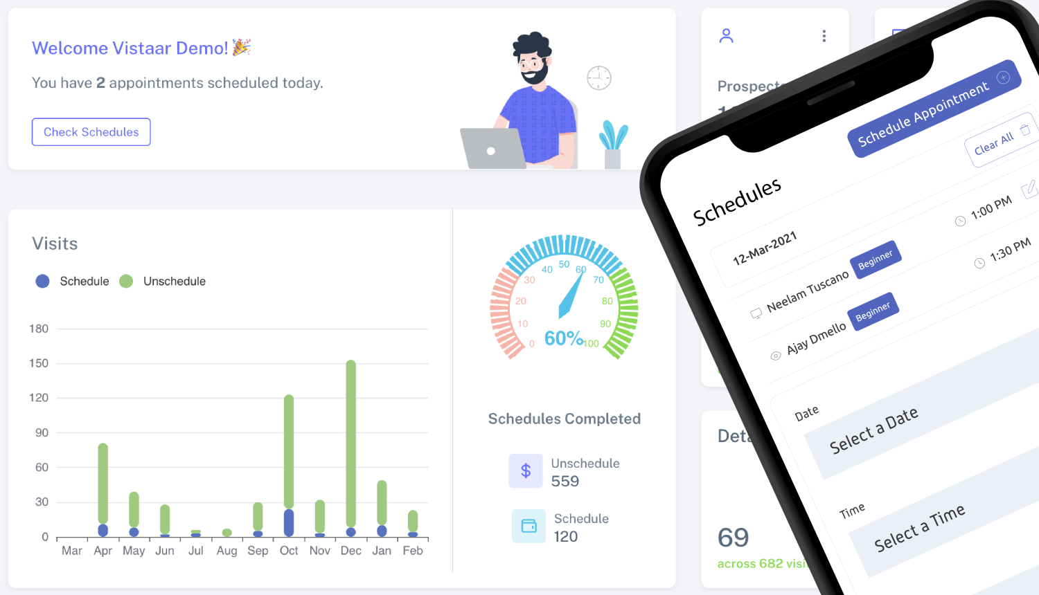 Schedules management dashboard