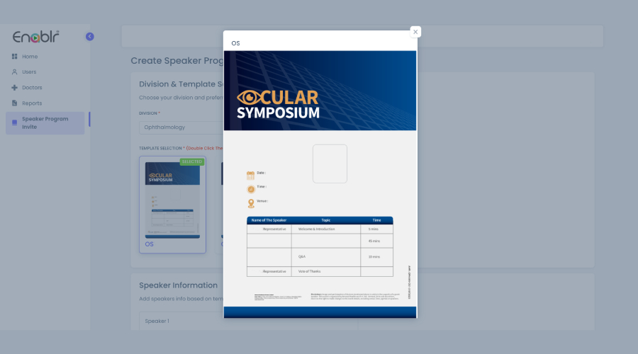 Speaker Invite (Event-based engagements)